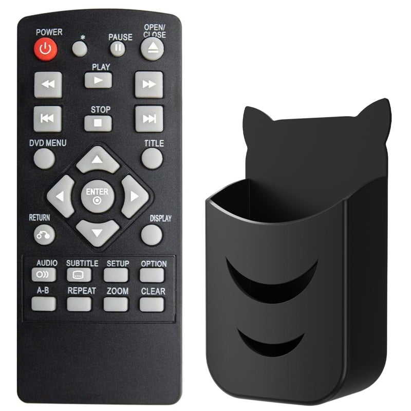 Motiexic Replacement Remote Control for LG DP132 DP132NU DVD Player, for All LG COV31736202 DVD Player with Remote Control Holder (Black) - Image 1